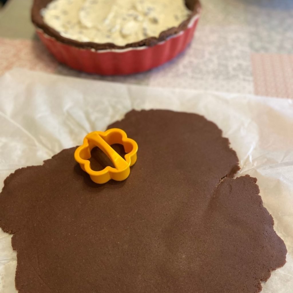 decorazioni crostata al cacao
